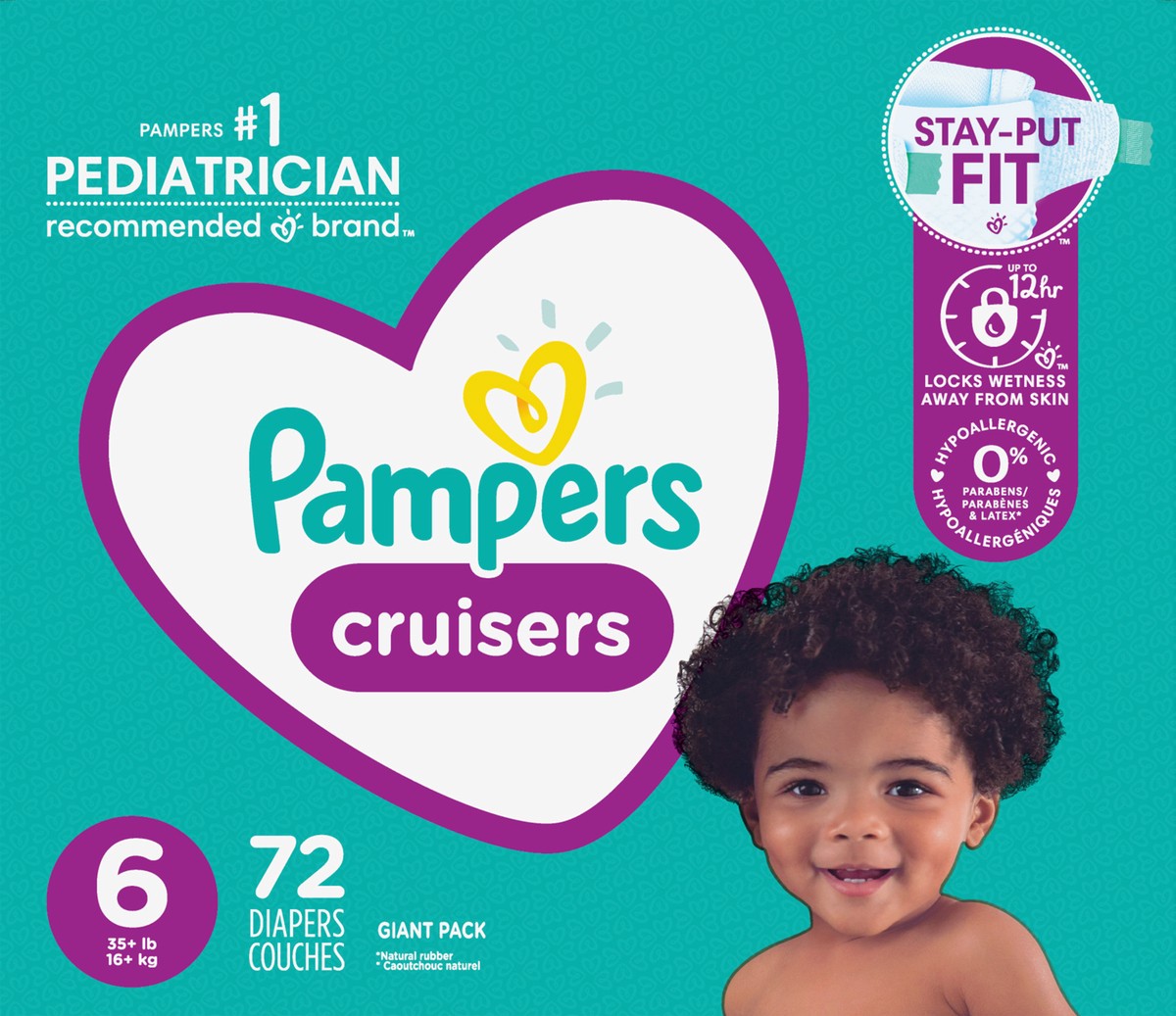 slide 4 of 4, Pampers Cruisers Diapers Size 6 72 Count, 72 ct