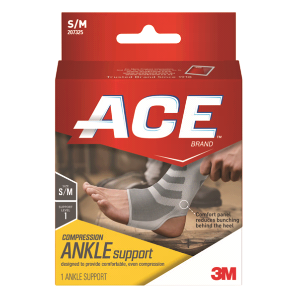 slide 1 of 1, ACE Compression Ankle Support, Small / Medium, 1 ct