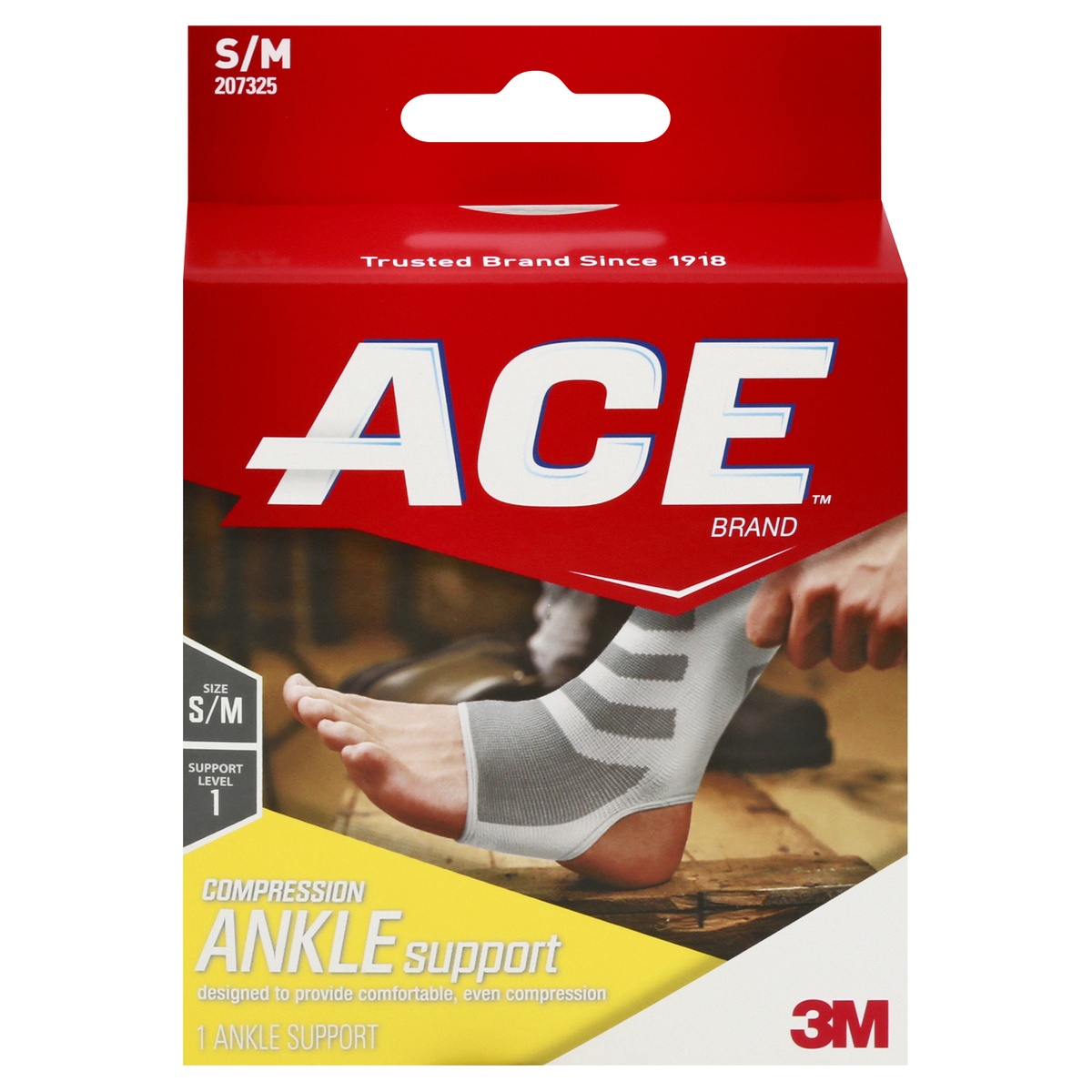 slide 1 of 1, ACE Compression Ankle Support, Small / Medium, 1 ct
