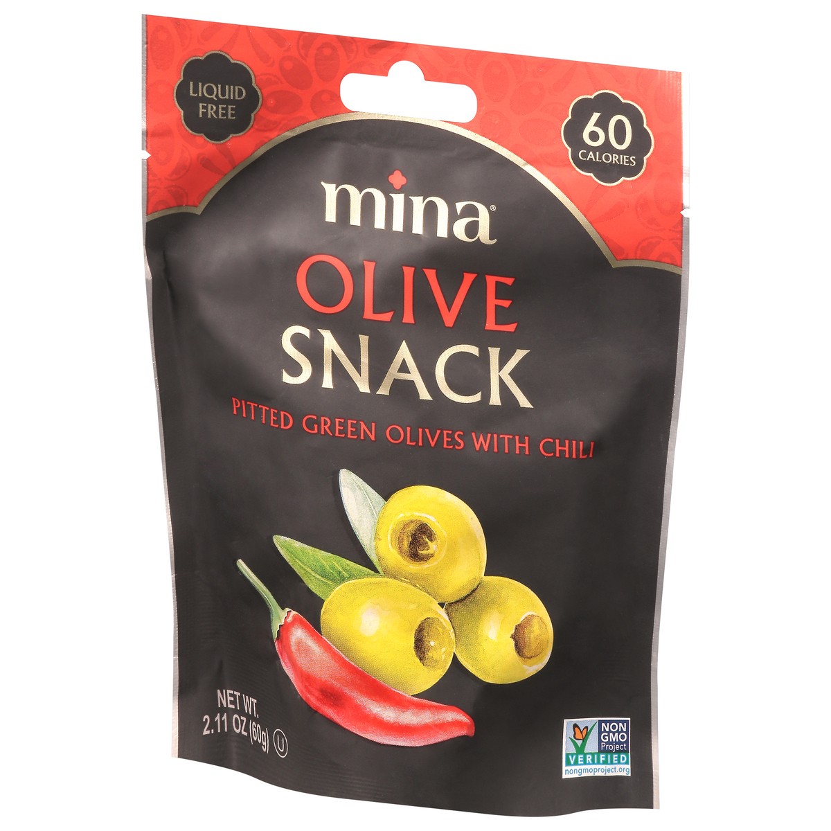 slide 11 of 15, Mina Pitted Green Olives with Chili 2.11 oz, 2.11 oz
