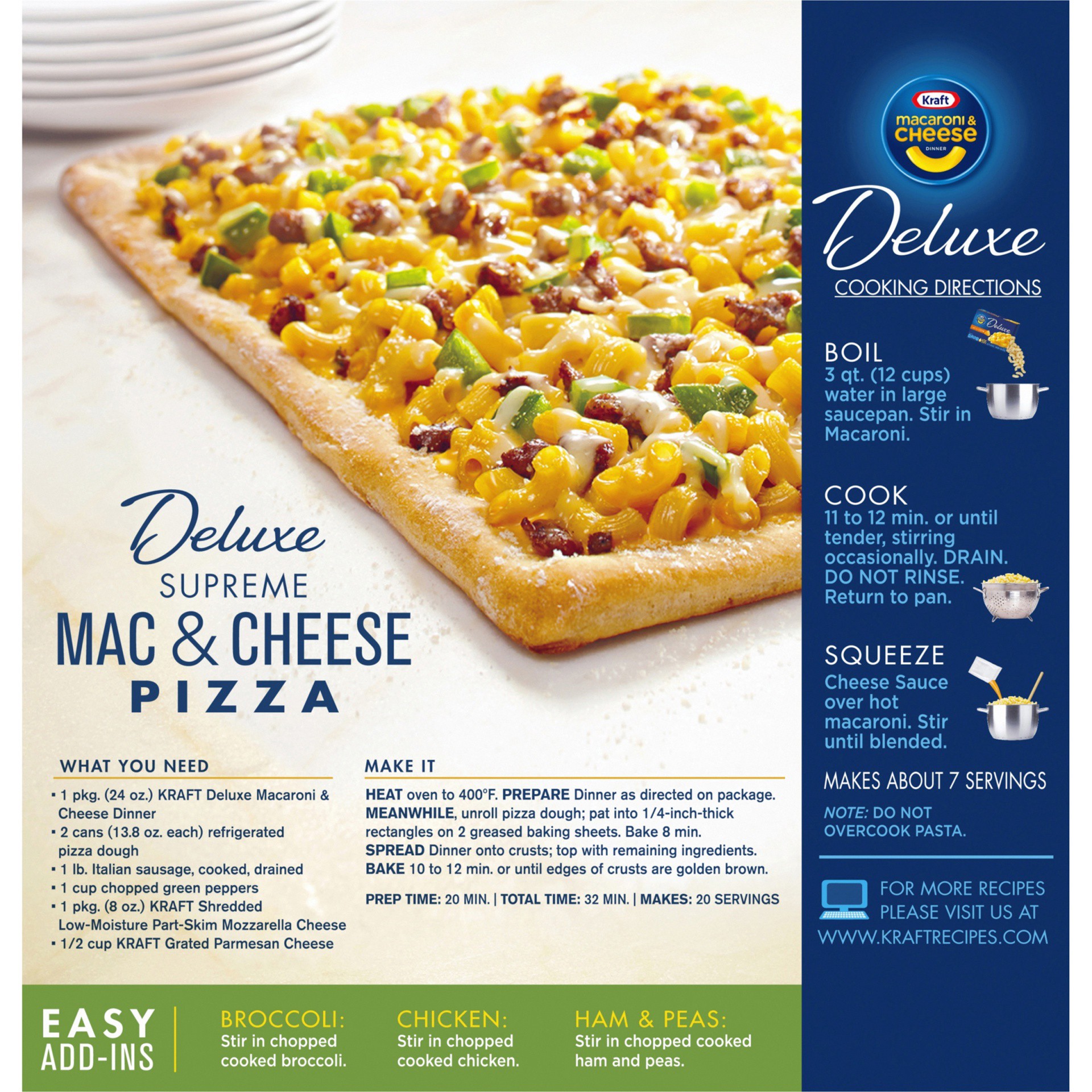 slide 3 of 6, Kraft Deluxe Original Cheddar Mac & Cheese Macaroni and Cheese Dinner Family Size, 24 oz Box, 24 oz