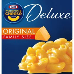 Kraft Deluxe Original Cheddar Mac & Cheese Macaroni and Cheese Dinner Family Size, 24 oz Box