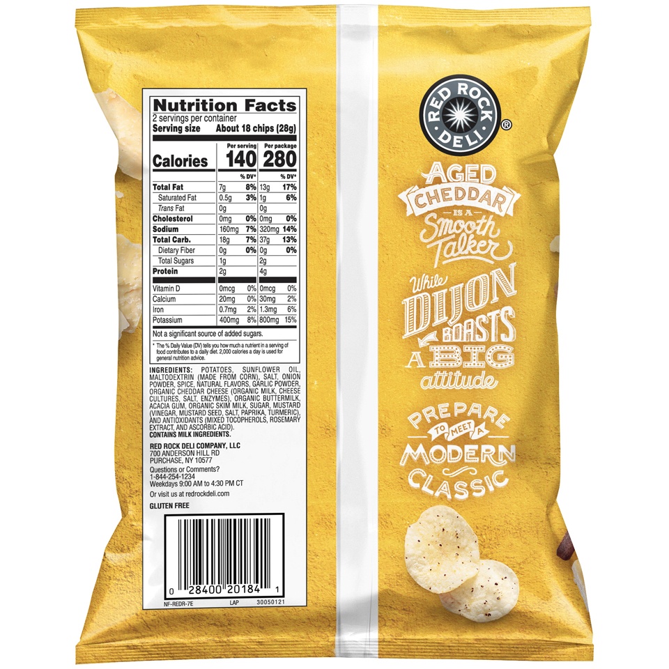 Red Rock Deli Style Potato Chips Aged Cheddar & Dijon 2 oz Shipt