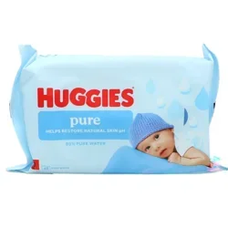Huggies Pure Baby Wipes With Rigid Flip Top