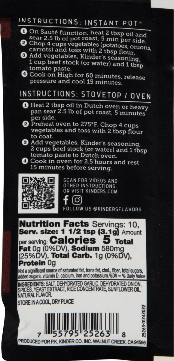slide 9 of 11, Kinder's Sunday Pot Roast Seasoning Mix 1.1 oz, 1.1 oz