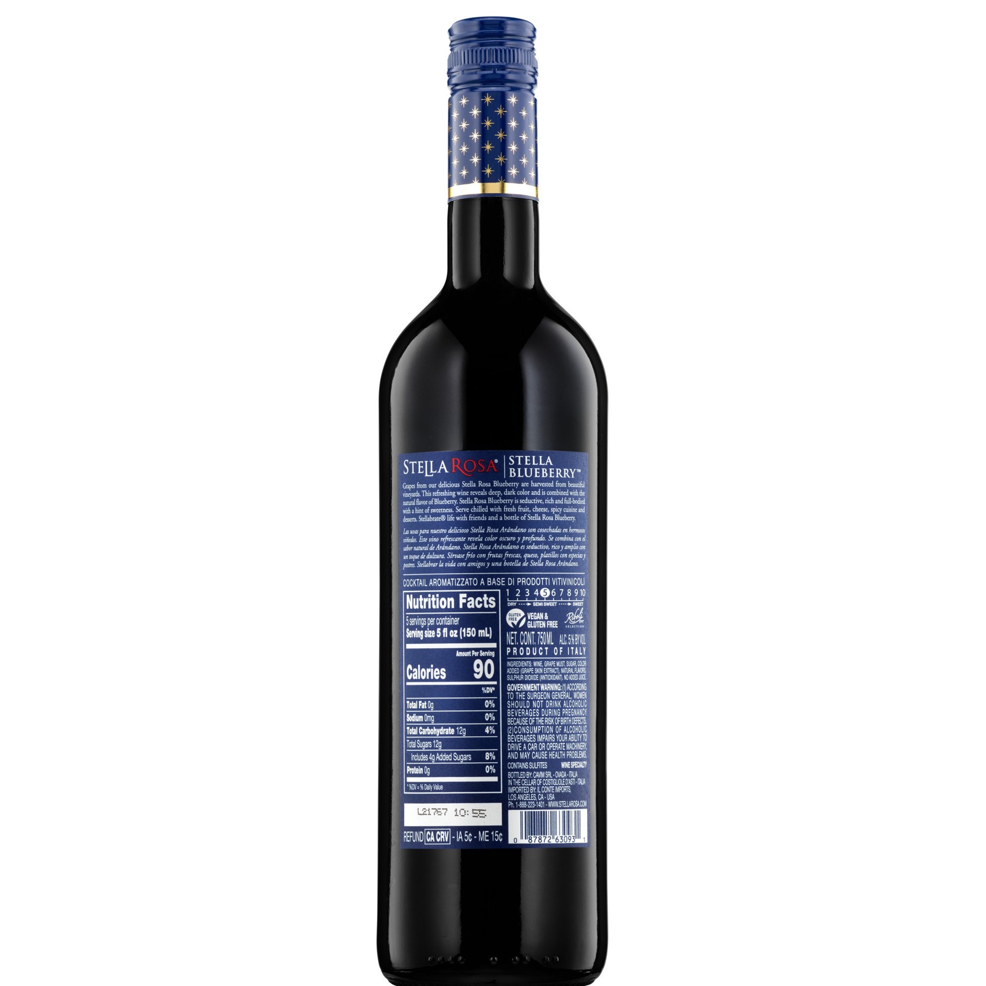 slide 3 of 9, Stella Rosa Blueberry Semi-Sweet Red Wine 750 ml, 750 ml