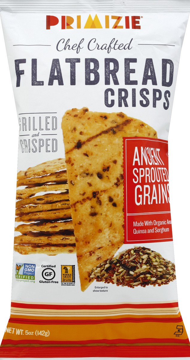 slide 4 of 5, Primizie Ancient Sprouted Grains Flatbread Crisps, 5 oz