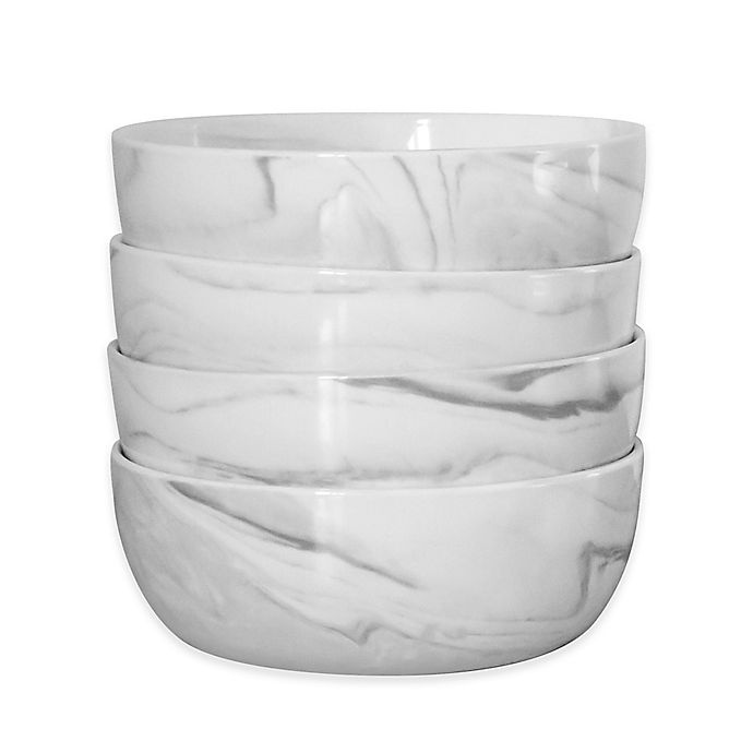 slide 1 of 2, Artisanal Kitchen Supply Coupe Marbleized Cereal Bowls - Grey, 4 ct