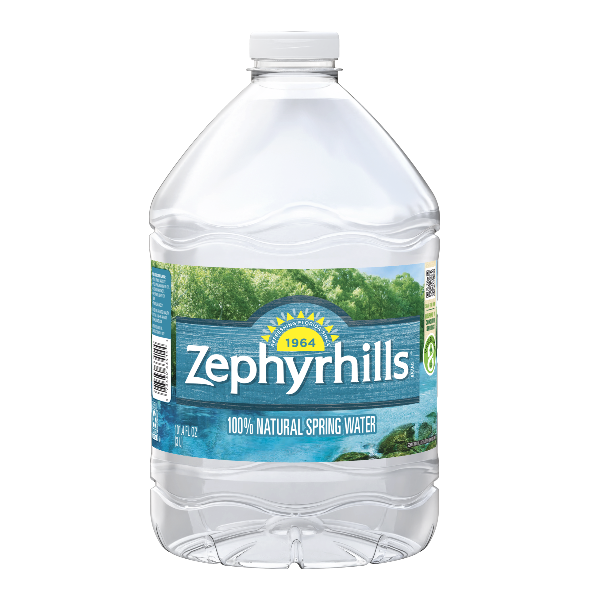 slide 1 of 4, ZEPHYRHILLS Brand 100% Natural Spring Water, 101.4-ounce plastic bottle, 101.4 oz