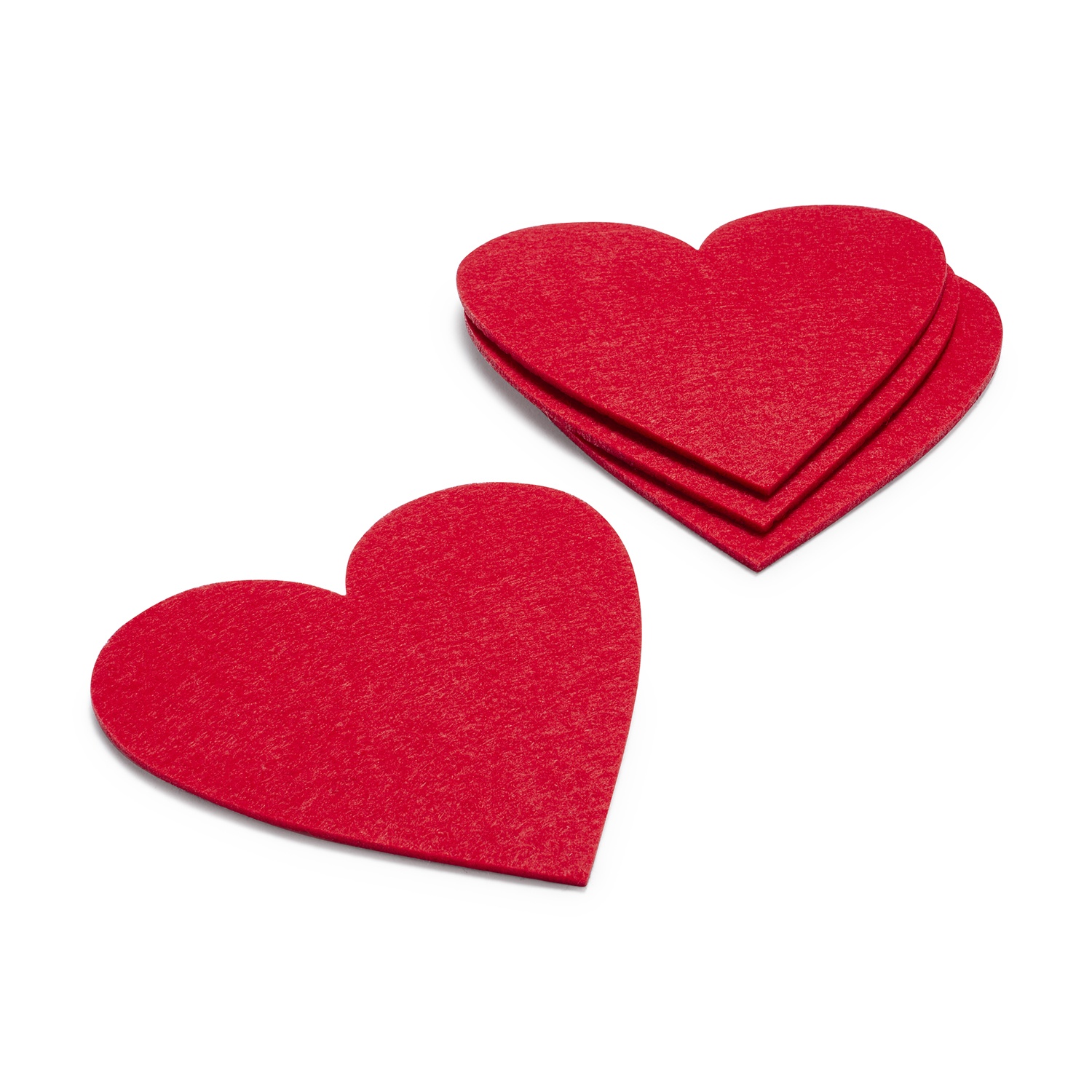 slide 1 of 1, Sur La Table Felt Heart Coasters, 4 ct