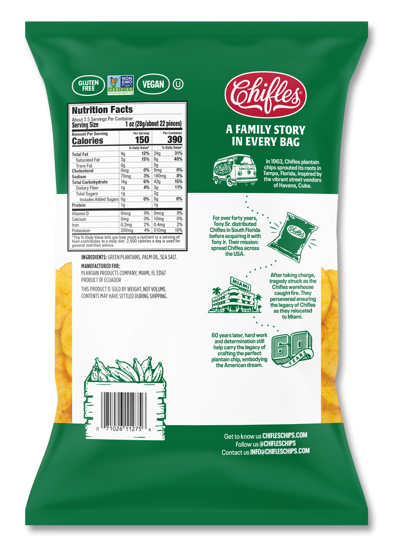 slide 2 of 2, NON BRAND Chifle's Platanitos (Plantain Chips) Original, 2.5 oz