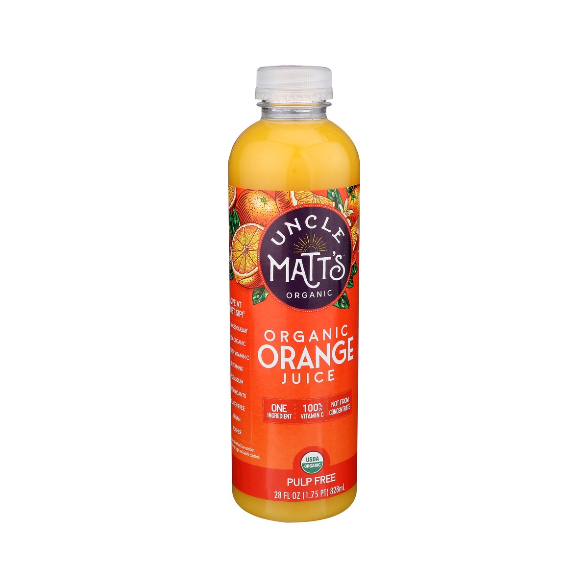 slide 2 of 8, Uncle Matt's Organic Pulp Free Orange Juice 28 fl oz, 28 oz