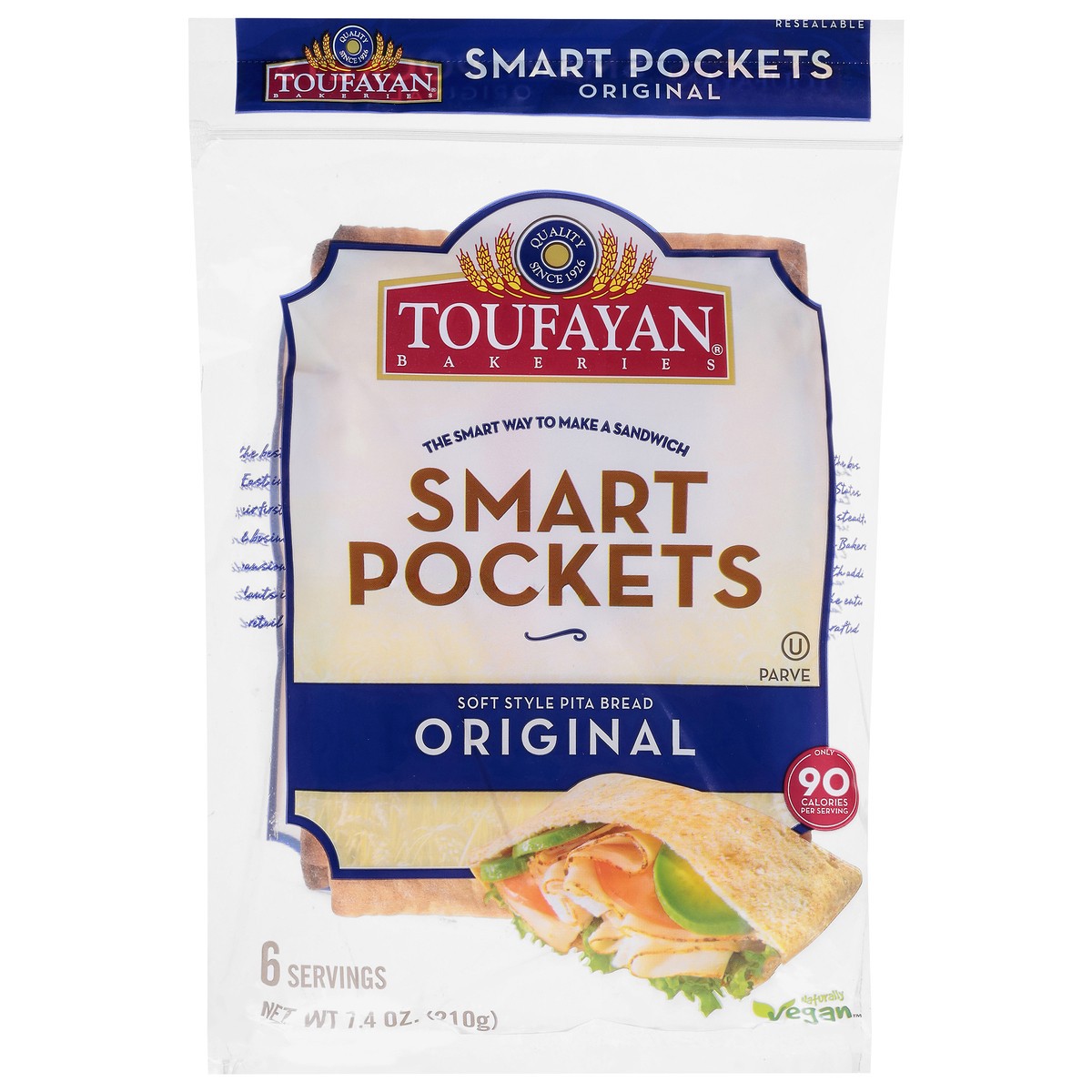 slide 1 of 13, Toufayan Bakeries Original Smart Pockets, 7.4 oz