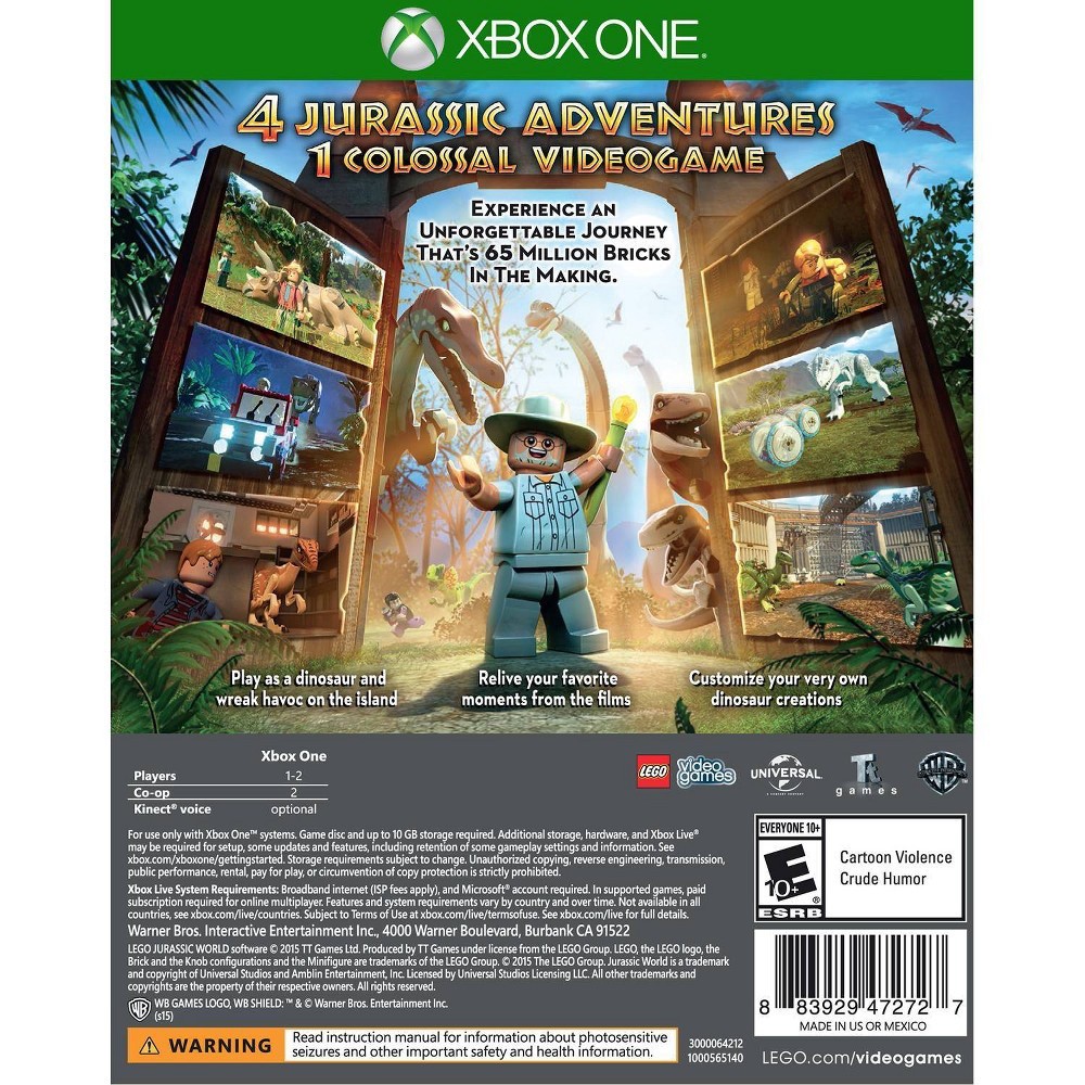 slide 2 of 12, Microsoft LEGO Jurassic World - Xbox One, 1 ct