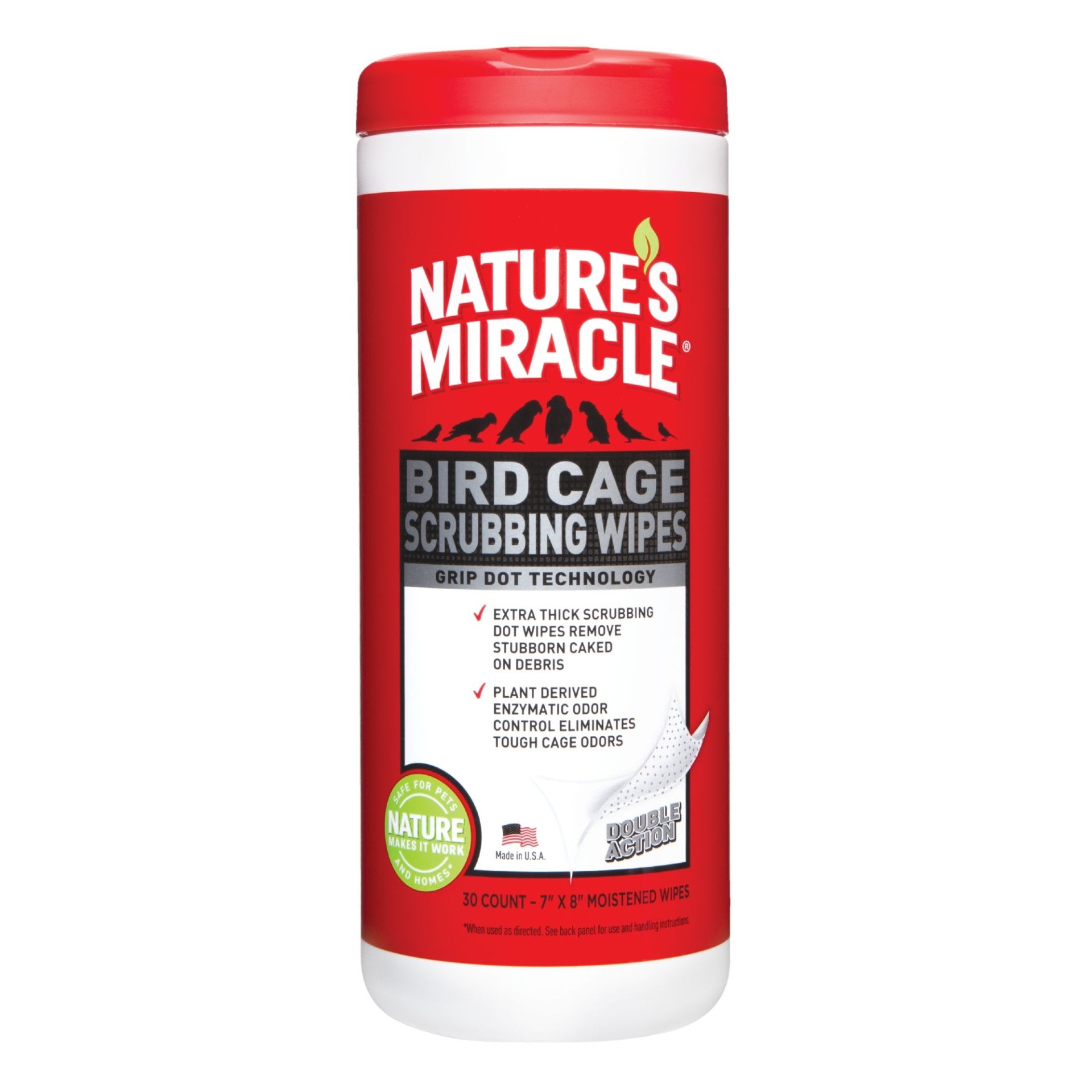 slide 1 of 1, Nature's Miracle Bird Cage Scrubbing Wipes, 1 ct