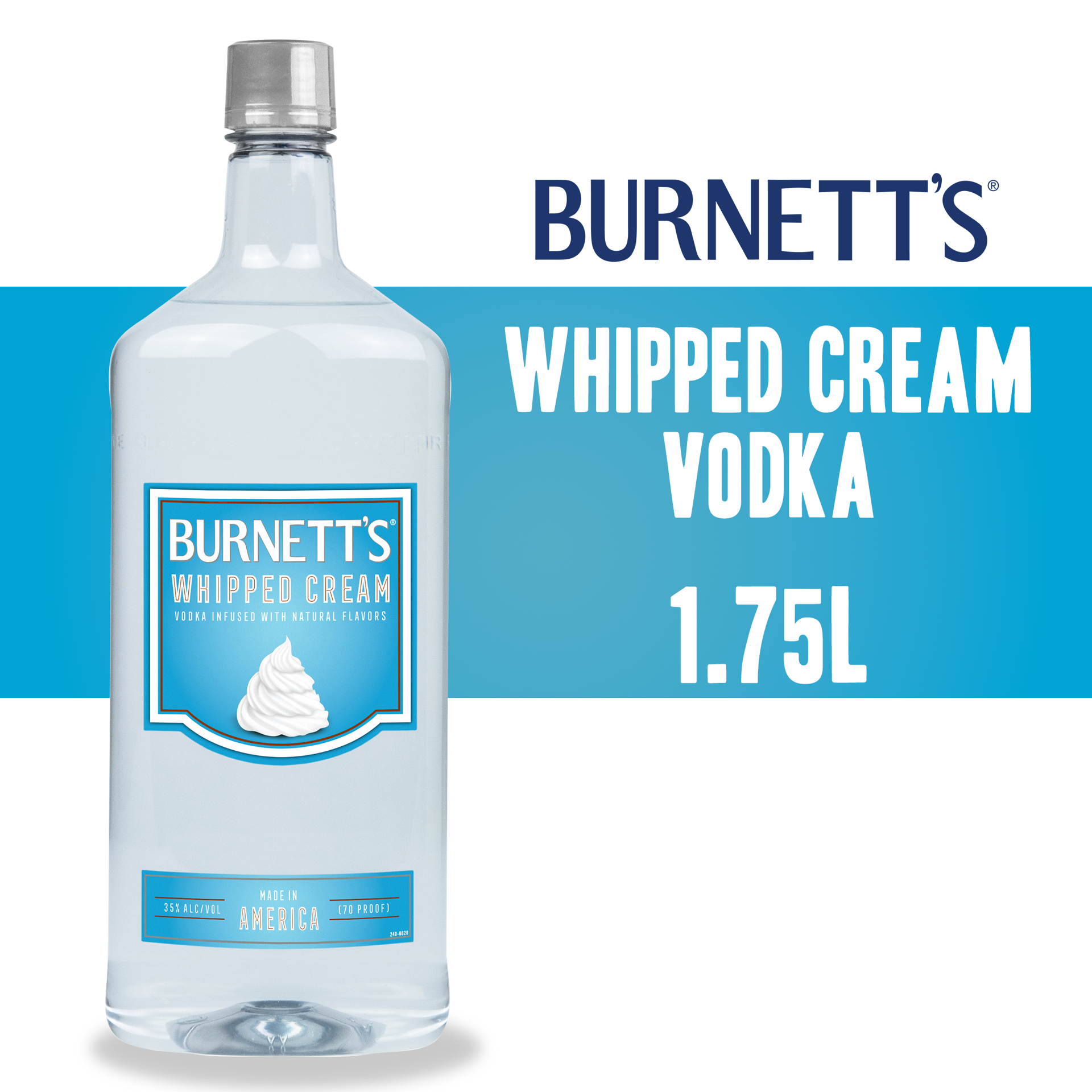 slide 3 of 3, Burnett's Whipped Cream Vodka, 1750 ml