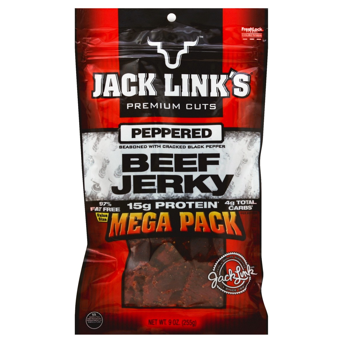 slide 4 of 4, Jack Link's Jerky Peppered, 8 oz