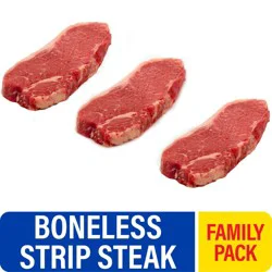 Choice Boneless Beef Strip Steak Family Pack, 1 lb