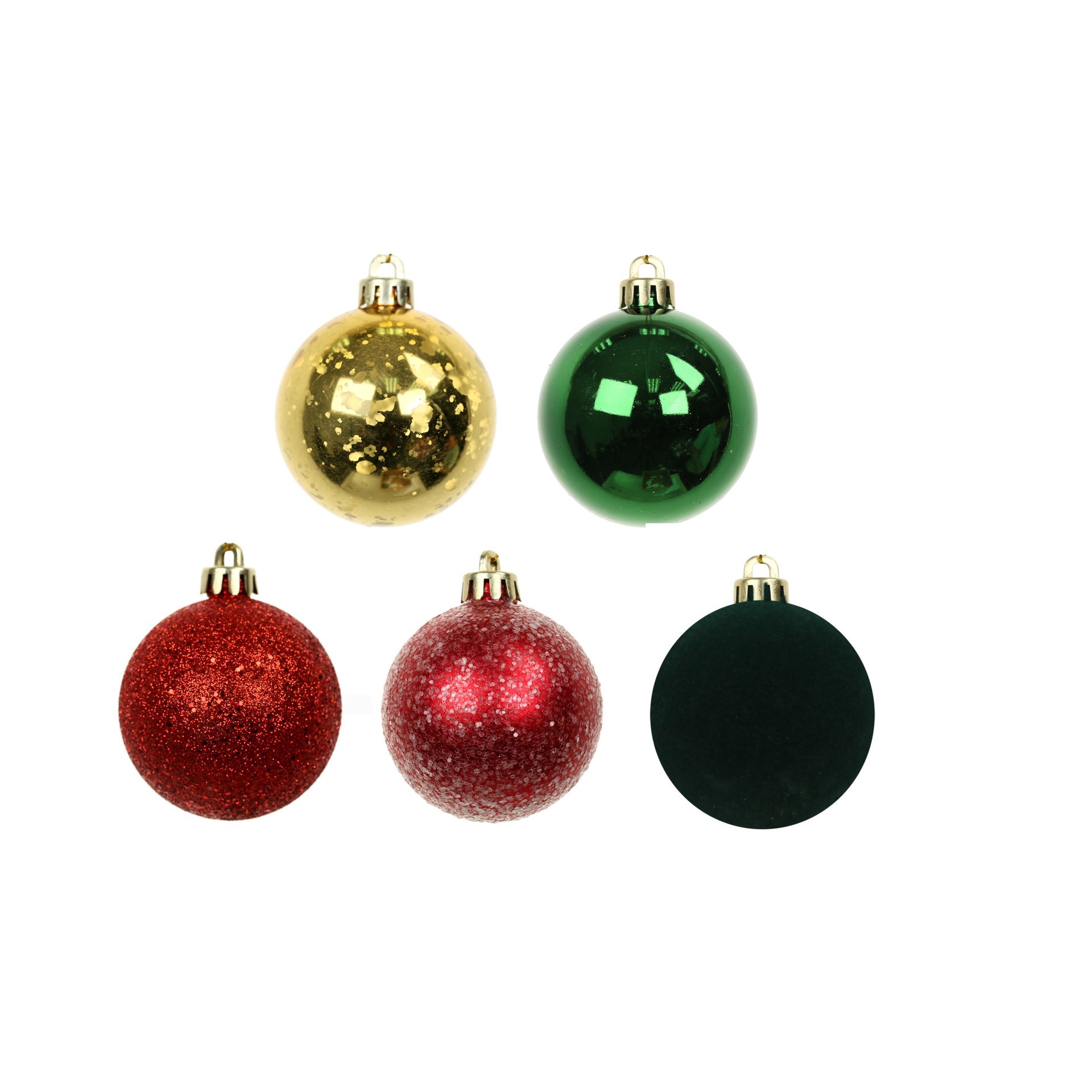 slide 3 of 3, 5 Pack 2.2" Red, Green & Gold Shatterproof Ball Ornaments By Ashland, 5 ct