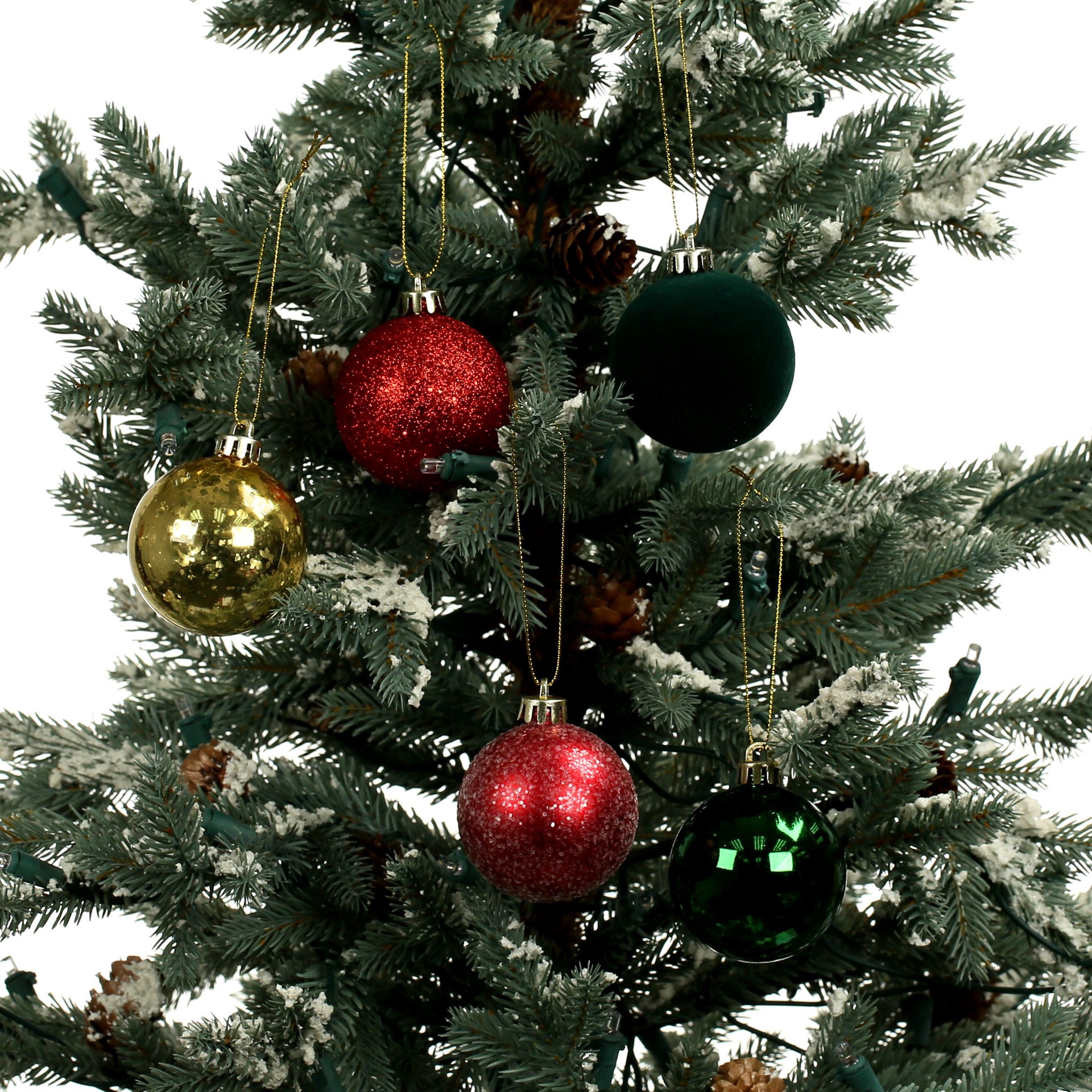 slide 2 of 3, 5 Pack 2.2" Red, Green & Gold Shatterproof Ball Ornaments By Ashland, 5 ct