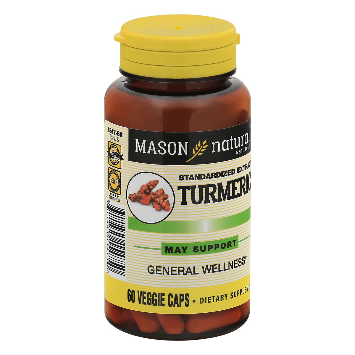 slide 4 of 13, Mason Natural Turmeric, 60 ct