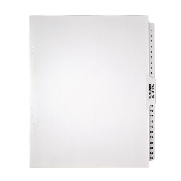 slide 1 of 2, Office Depot Brand Legal Index Exhibit Unpunched Dividers With Laminated Tabs, Black/White, Numbered 1-25, 1 ct