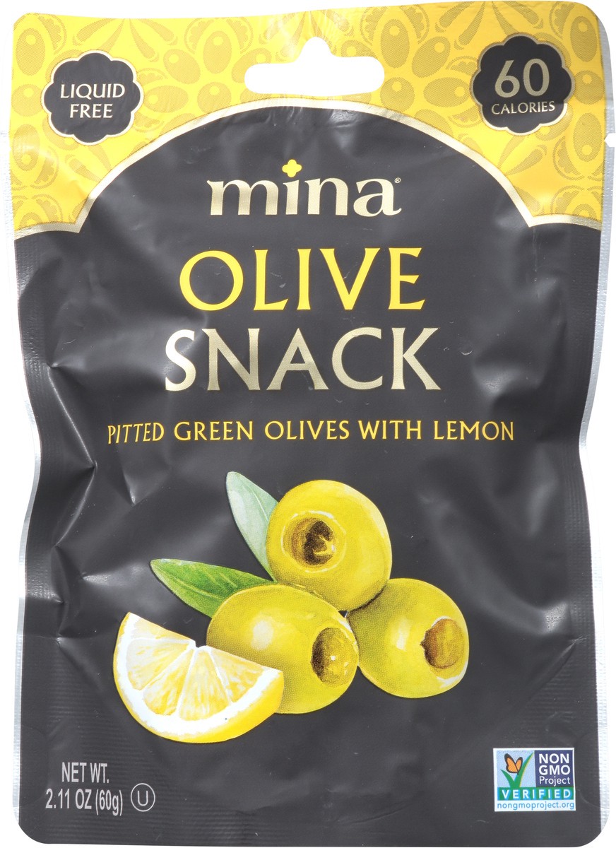slide 12 of 15, Mina Pitted Green Olives with Lemon 2.11 oz, 2.11 oz