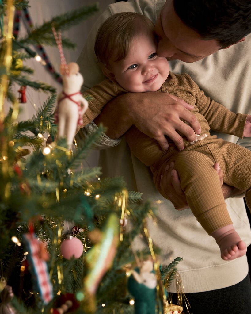 slide 2 of 5, Carter's Carters Baby Boy 3-Pack Elephant Print Long-Sleeve Multipack Bodysuits Cream/Brown/Navy PRE, 1 ct