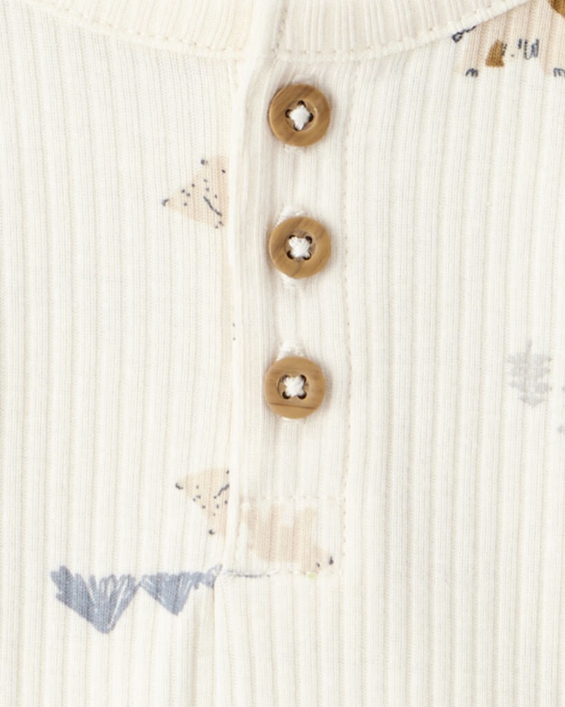 slide 4 of 5, Carter's Carters Baby Boy 3-Pack Elephant Print Long-Sleeve Multipack Bodysuits Cream/Brown/Navy PRE, 1 ct