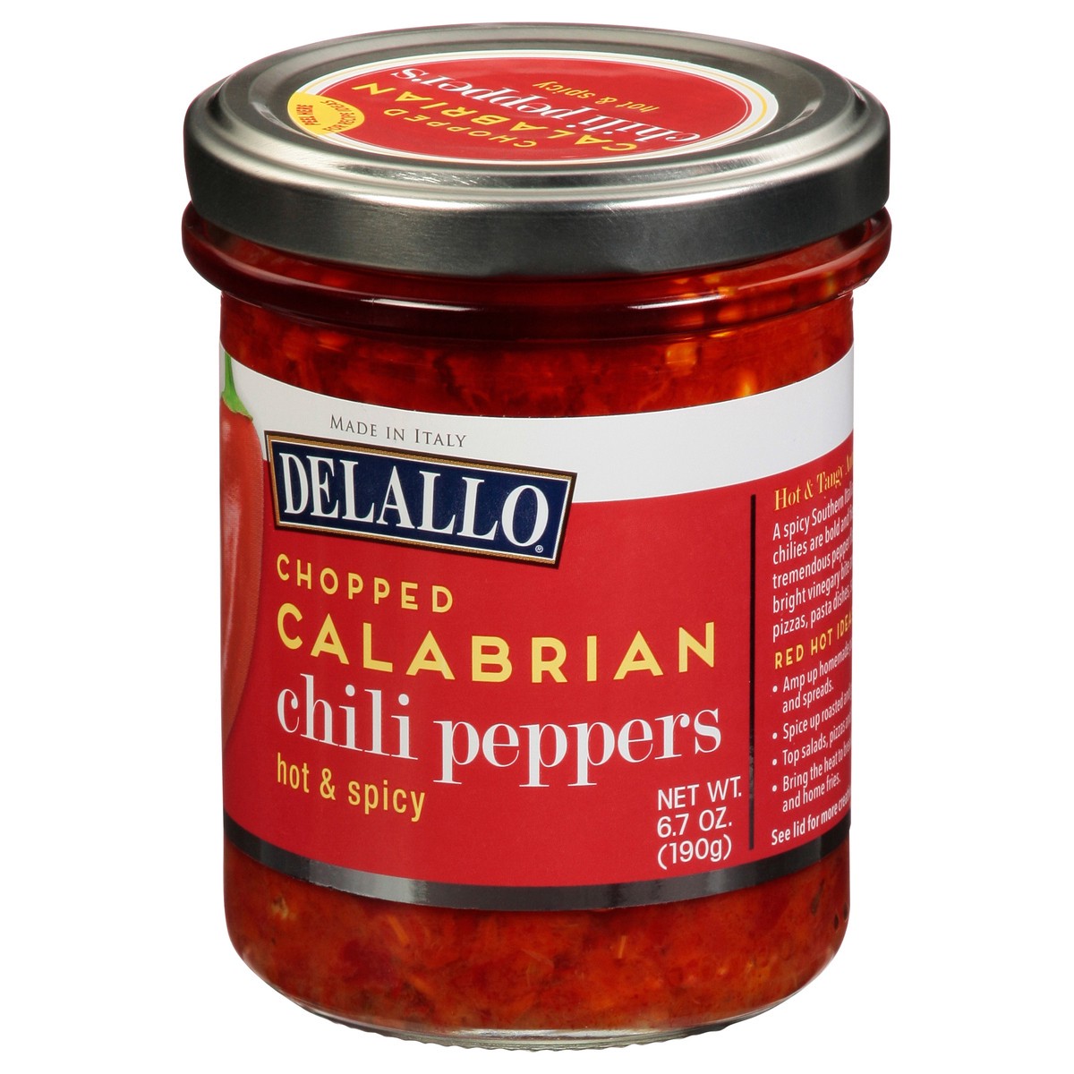 slide 5 of 13, DeLallo Chopped Calabrian Chili Peppers, 6.7 oz
