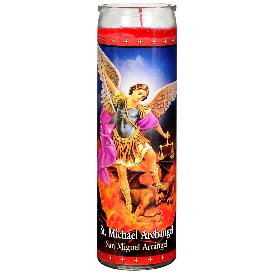 slide 1 of 1, St. Jude Candle, Saint Michael Archangel, 8.2 In, 8.25 in