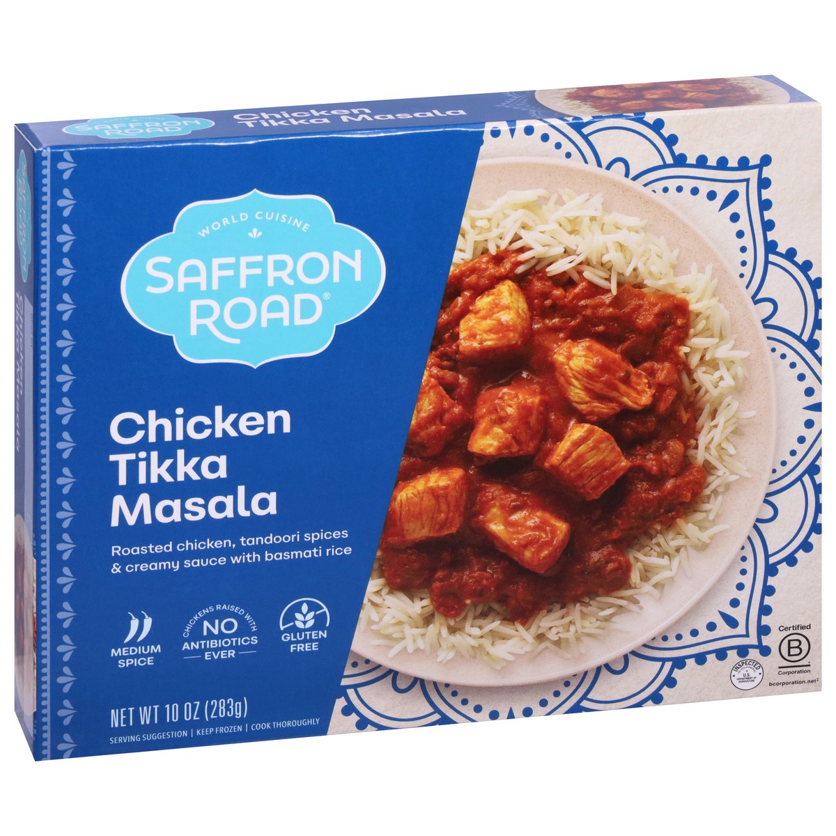 slide 2 of 9, Saffron Road Gluten-Free Chicken Tikka Masala Indian Meal, 10 oz (Frozen), 10 oz