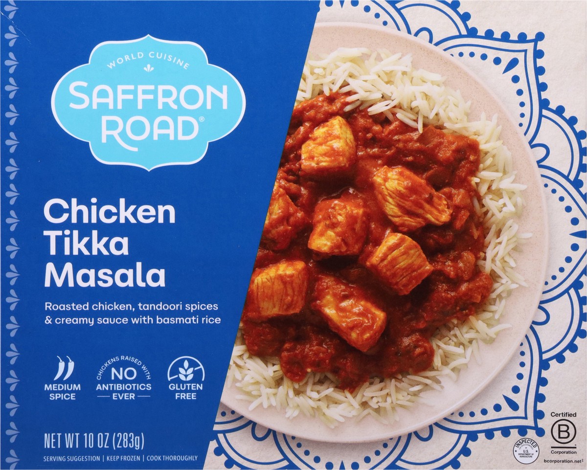 slide 6 of 9, Saffron Road Gluten-Free Chicken Tikka Masala Indian Meal, 10 oz (Frozen), 10 oz