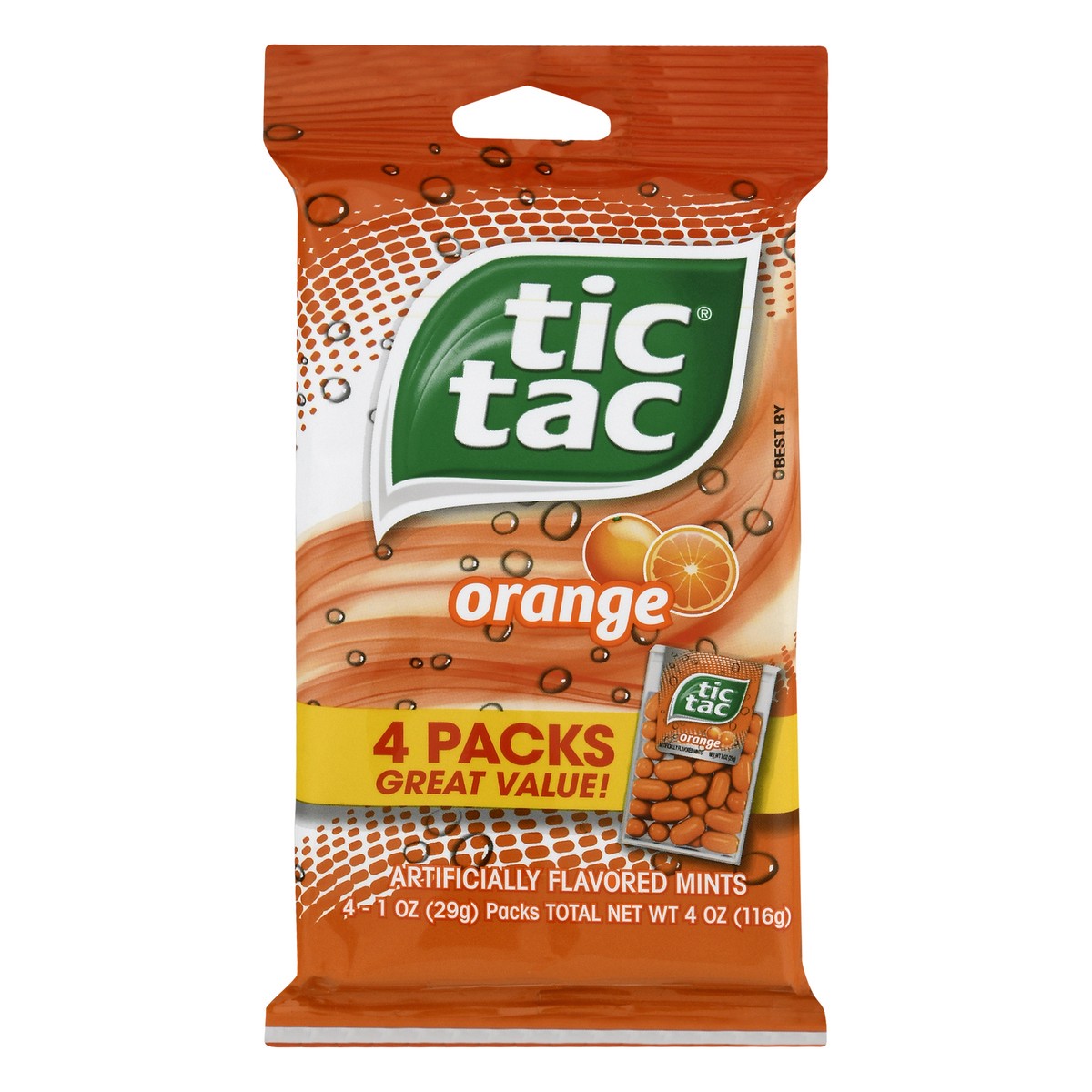 slide 1 of 10, Tic Tac Orange Big Packs Mints, 4 ct