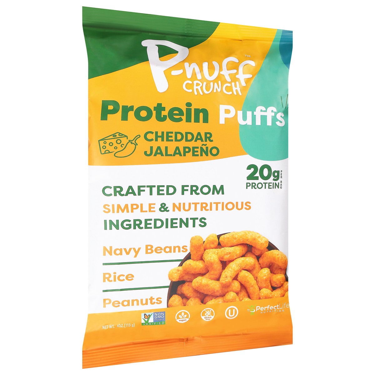 slide 3 of 14, P-Nuff Crunch Cheddar Jalapeno Protein Puffs 4 oz, 4 oz