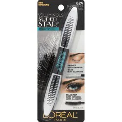 L'Oréal Voluminous Superstar Mascara - 624 Waterproof Blackest Black - 0.41 fl oz