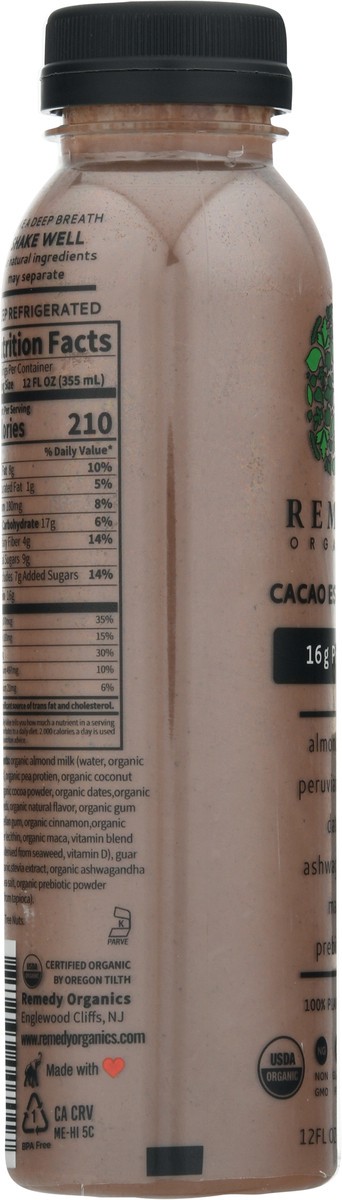 slide 6 of 9, Remedy Organics 100% Plant Based Cocoa Essentials Shake 12 fl oz, 12 fl oz