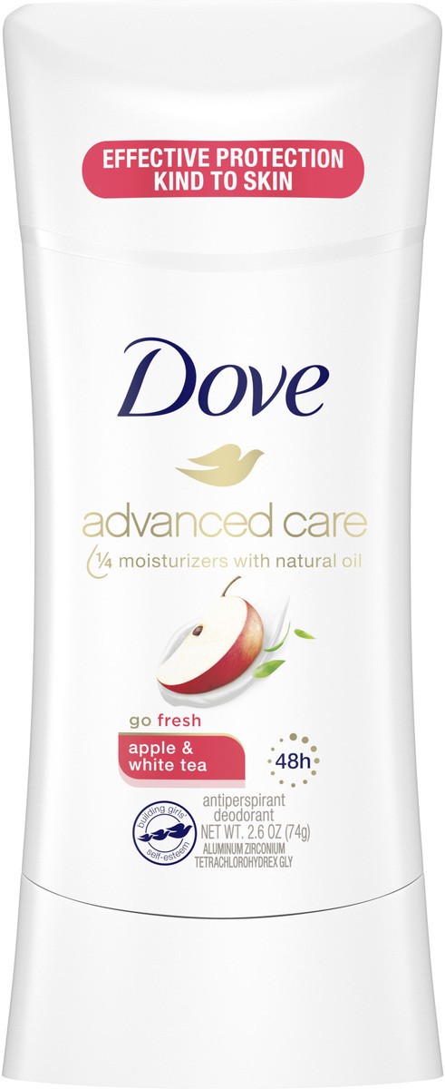 slide 2 of 3, Dove Advanced Care Antiperspirant Deodorant Stick Apple & White Tea, 2.6 oz, 2.6 oz