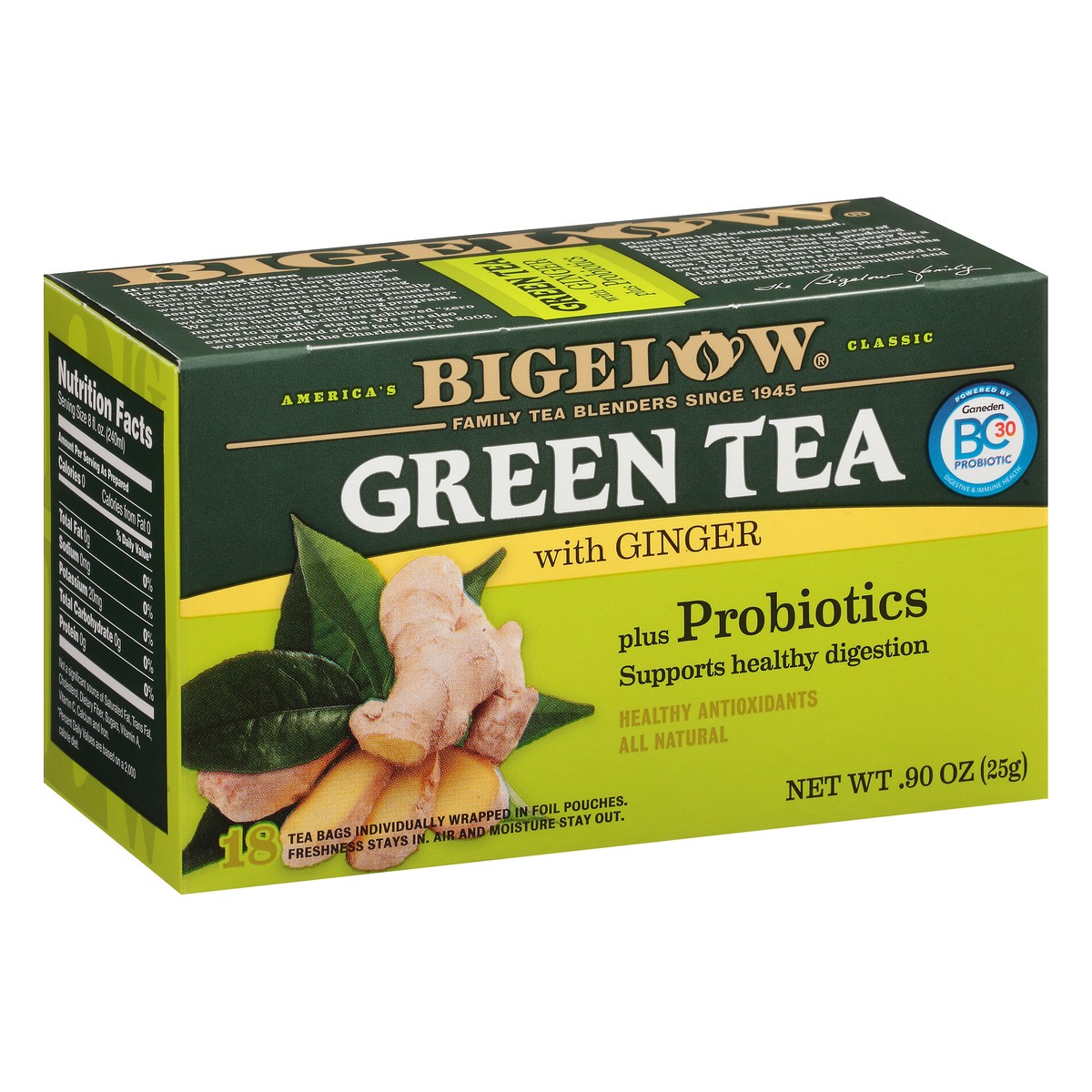 slide 2 of 9, Bigelow Green Tea With Ginger Plus Probiotics - 0.9 oz, 0.9 oz