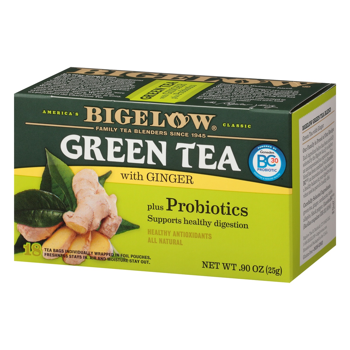 Bigelow Probiotic Ginger Green Tea 18 ct | Shipt