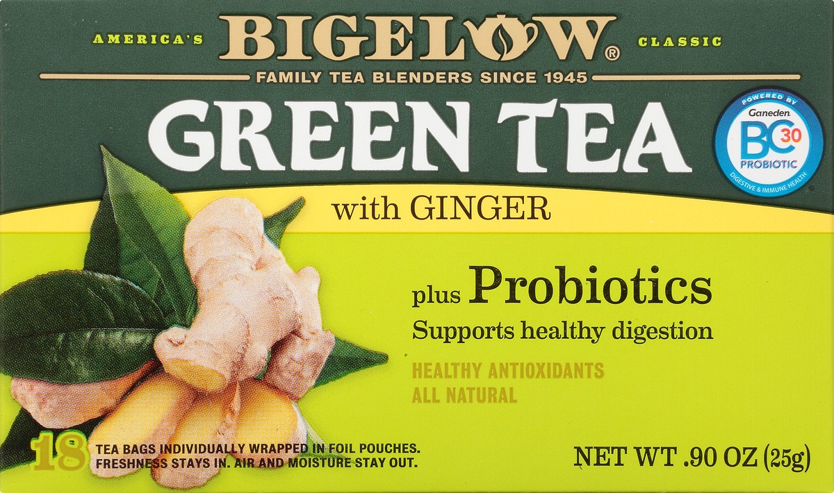 slide 4 of 9, Bigelow Green Tea With Ginger Plus Probiotics - 0.9 oz, 0.9 oz