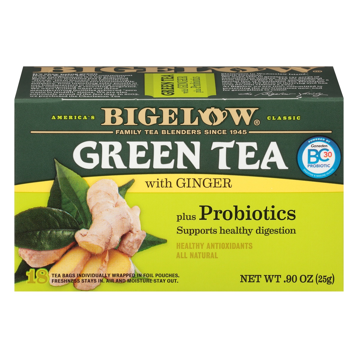 Bigelow Probiotic Ginger Green Tea 18 ct Shipt