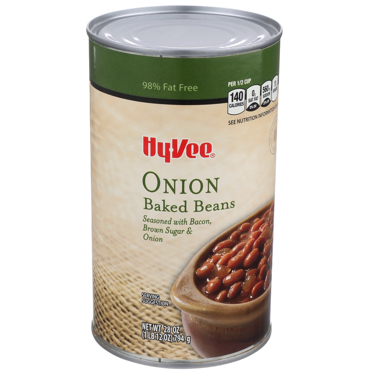slide 1 of 1, Hy-vee Onion With Bacon, Brown Sugar & Onion Baked Beans, 28 oz