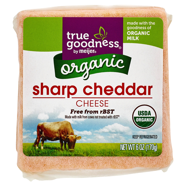 slide 1 of 1, True Goodness Organic Sharp Cheddar, 6 oz