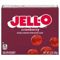 Jell-O Cranberry Gelatin Dessert Mix, 3 oz Box