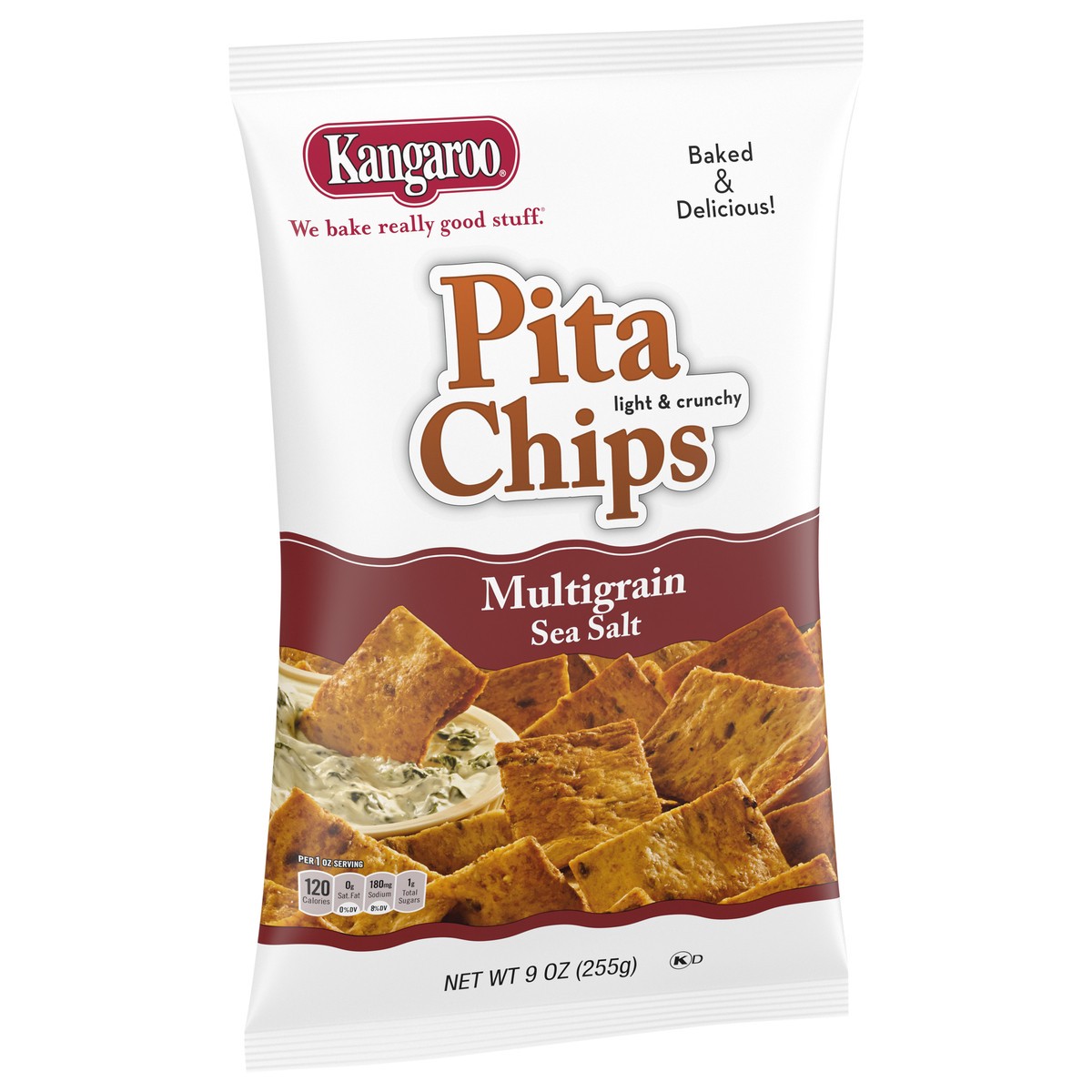 slide 2 of 11, KANGAROO Multi-Grain Sea Salt Pita Chips, 9 oz. Bag, 9 oz
