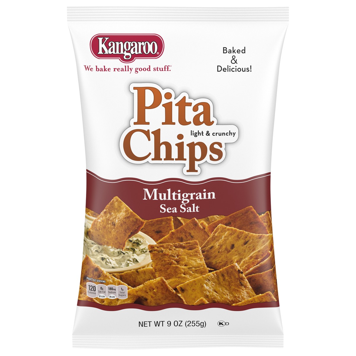 slide 1 of 11, KANGAROO Multi-Grain Sea Salt Pita Chips, 9 oz. Bag, 9 oz