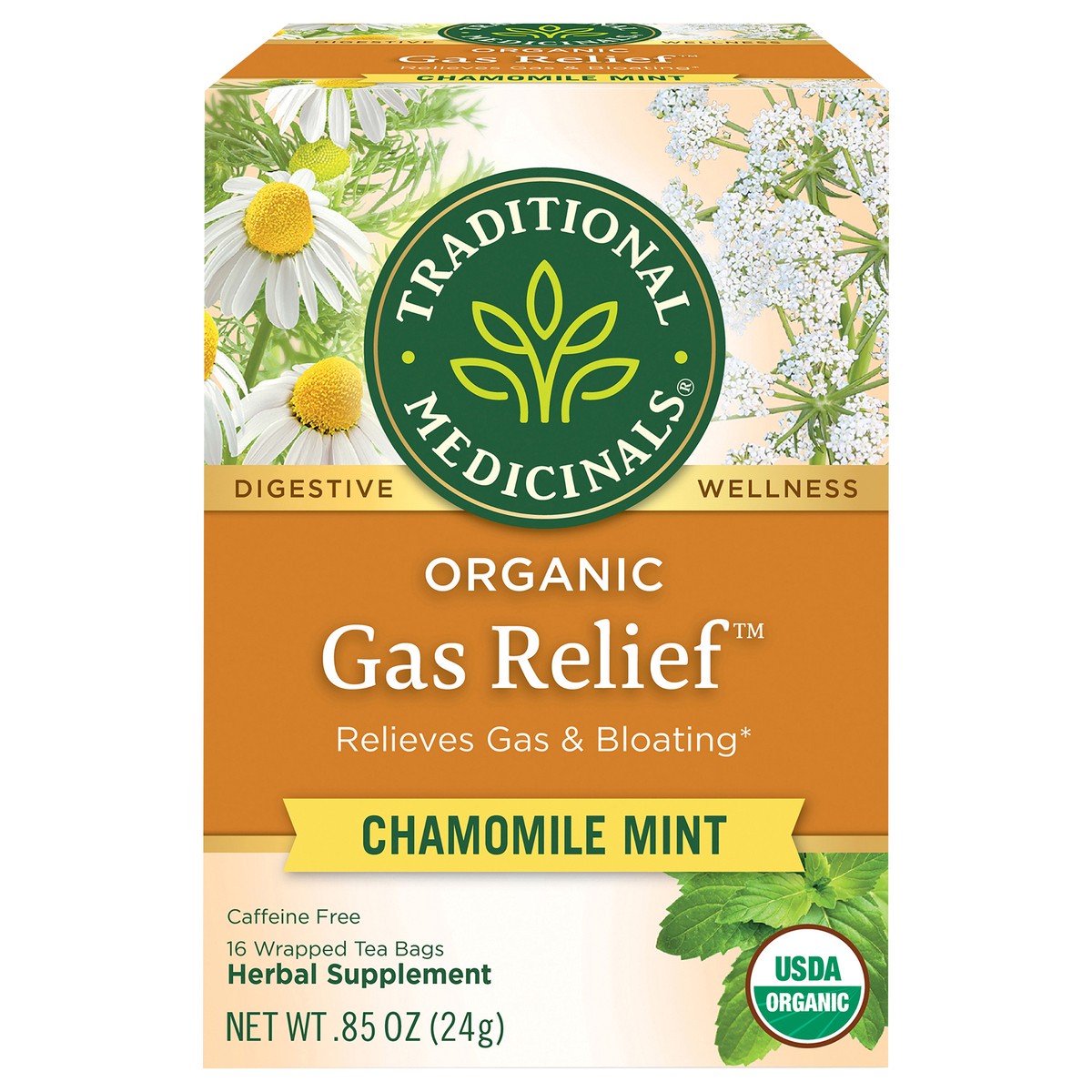 slide 1 of 4, Traditional Medicinals Gas Relief, 16 ct