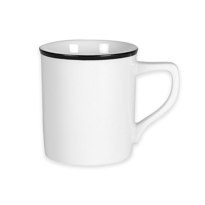 slide 1 of 1, Everyday Whiteby Fitz and Floyd Black Rim Mug, 1 ct