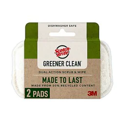 Scotch-brite Greener Clean Dual Action Scrub & Wipe - 2 Pads - 2 CT